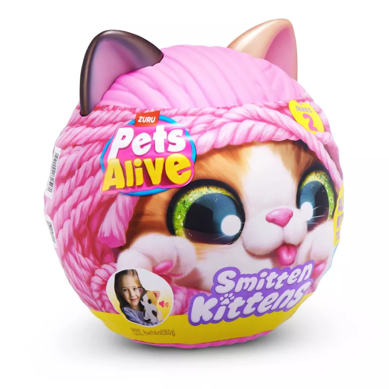 Mängukass Zuru Pets Alive Smitten Kittens Series 2 — interaktiivne helimänguasi, vanusele 3+, AAA patareid