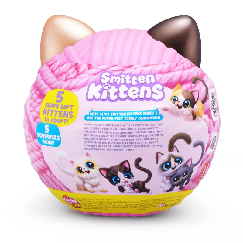 Mängukass Zuru Pets Alive Smitten Kittens Series 2 — interaktiivne helimänguasi, vanusele 3+, AAA patareid