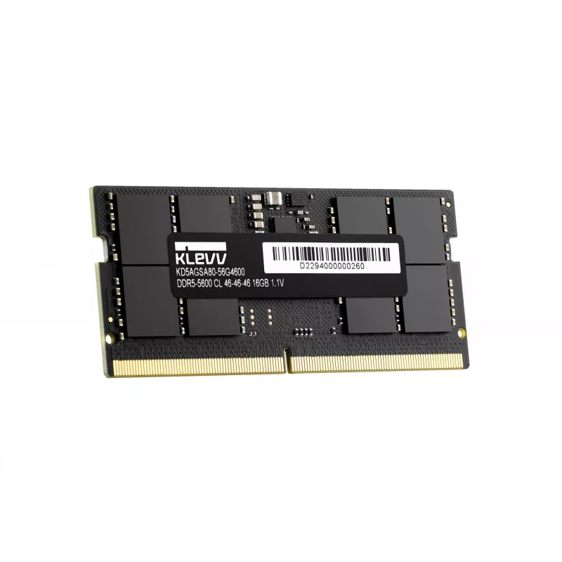 Klevv 16GB SÜLEARVUTI RAM-MOODUL DDR5 5600MT/s PC5-44800 PUHVERDAMATA MITTE-ECC SODIMM 1.1V 2GX8 CL46