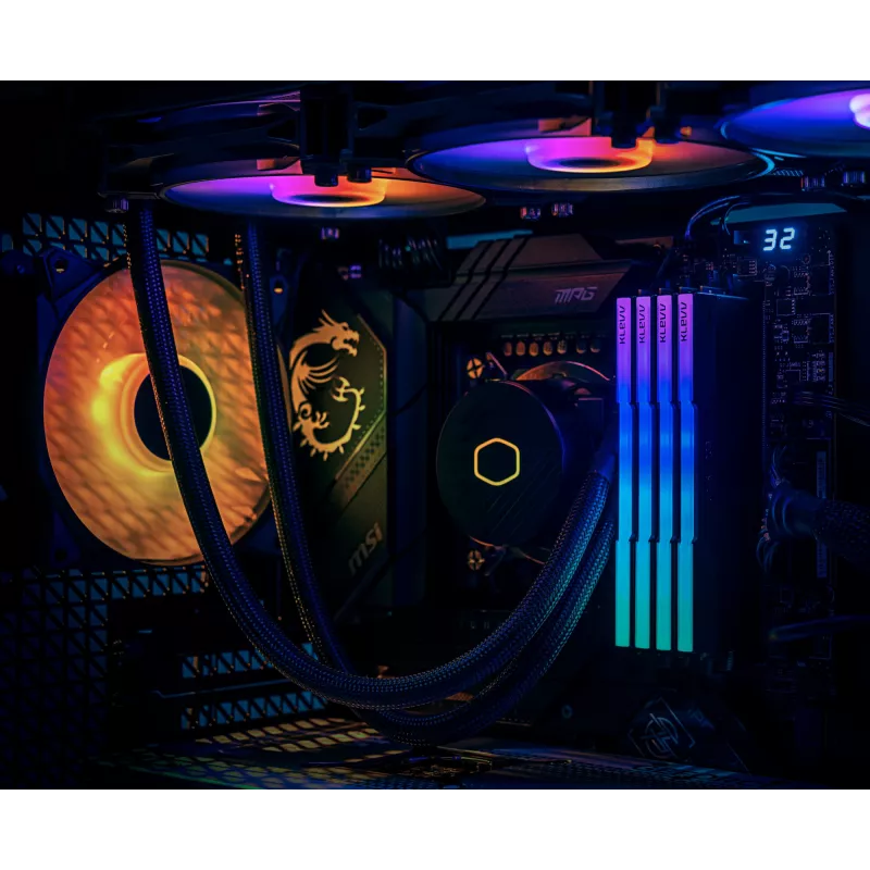 Klevv 64 GB (2 × 32 GB) 6000 MHz CL30 DDR5 mängumälu moodul 30-36-36-76 CRAS V RGB