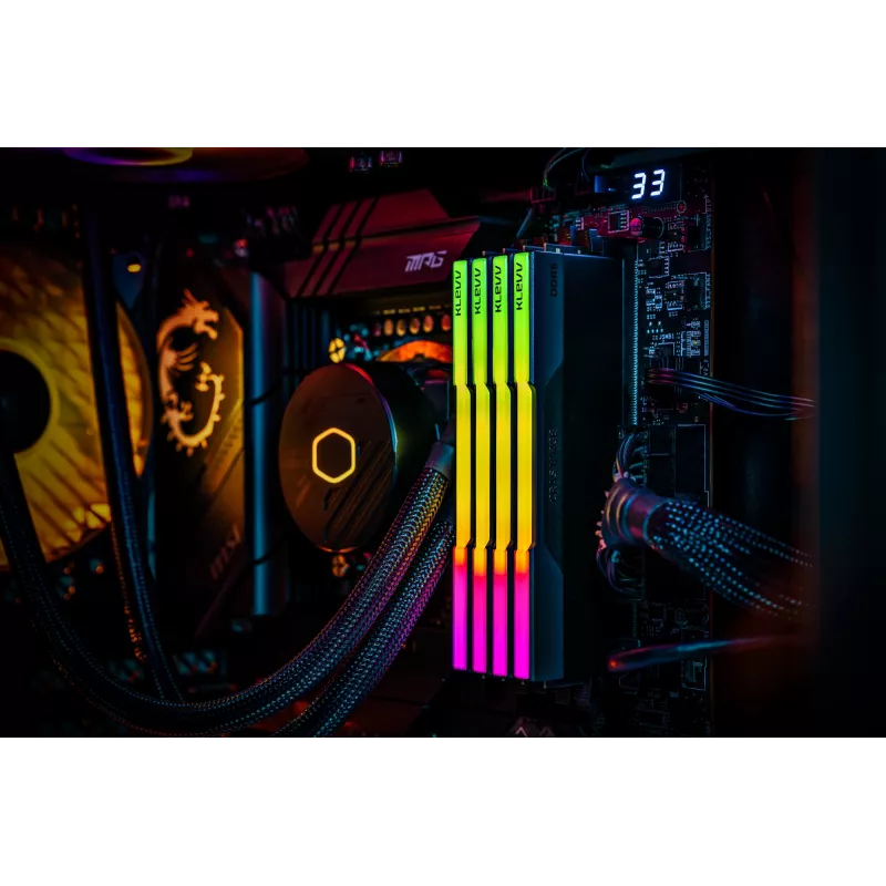 Klevv 64 GB (2 × 32 GB) 6000 MHz CL30 DDR5 mängumälu moodul 30-36-36-76 CRAS V RGB