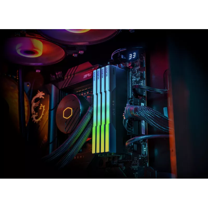 Klevv 64 GB (2 × 32 GB) 6000 MHz CL30 DDR5 mängumälu moodul 30-36-36-76 CRAS V RGB