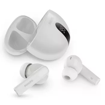 Juhtmevaba kõrvasisene peakomplekt Philips TAT2520WT/00 — Bluetooth, kõnedeks ja muusikaks, 20–20000 Hz, 10 m ulatus, valge, 40 g
