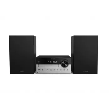 Kodune audiolu süsteem Philips TAM4205M2/12 — 80 W RMS, 2-suunalised kõlarid, Bluetooth, FM, LED-ekraan, plaadisahtel (must/hõbedane)