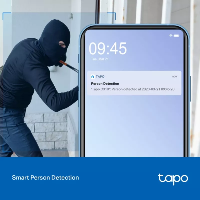 TP-Link Tapo Outdoor Security Wi-Fi Camera, IP-turvakaamera, Välitingimustesse, Juhtmega ja juhtmevaba, CE, NCC, Seinale, Valge
