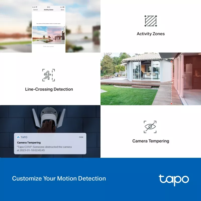 TP-Link Tapo Outdoor Security Wi-Fi Camera, IP-turvakaamera, Välitingimustesse, Juhtmega ja juhtmevaba, CE, NCC, Seinale, Valge