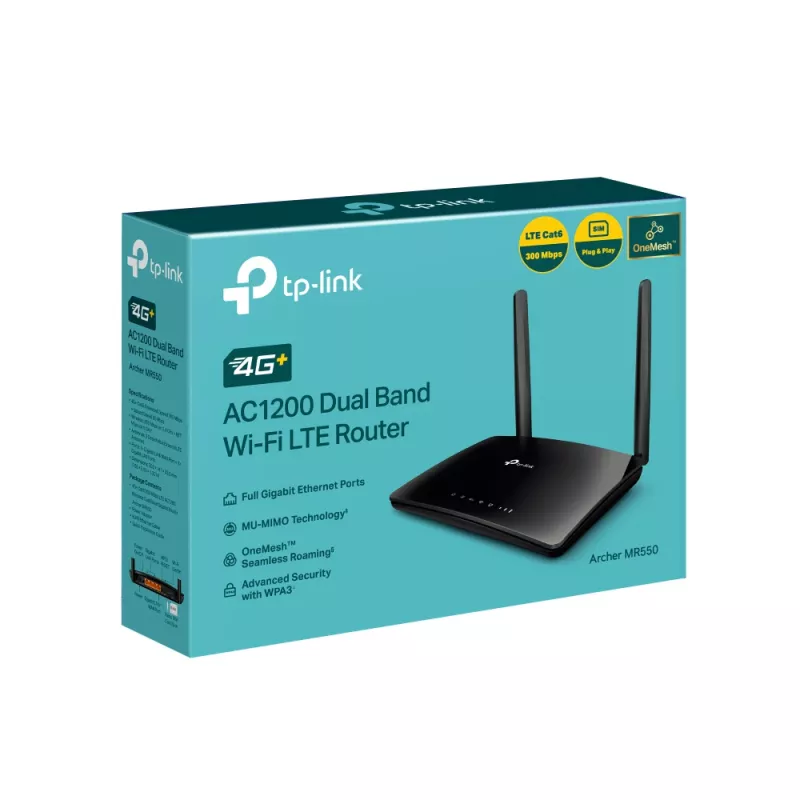TP-Link MR550 juhtmevaba ruuter Gigabit Ethernet kahesagedusala (2,4 GHz / 5 GHz) 4G