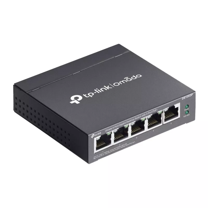 TP-Link Omada DS105GP võrgulüliti Haldamata Gigabit Ethernet (10/100/1000) Power over Ethernet (PoE) Must