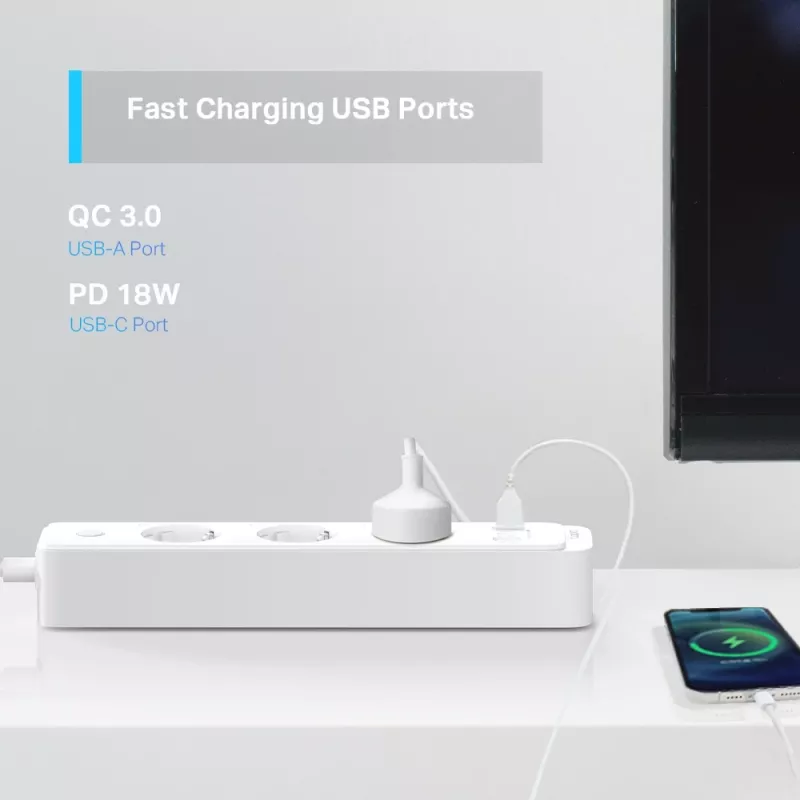 TP-Link Tapo P300 3 vahelduvvoolu pistikupesa tüüp F (CEE 7/4) 1,5 m 3 2300 W valge
