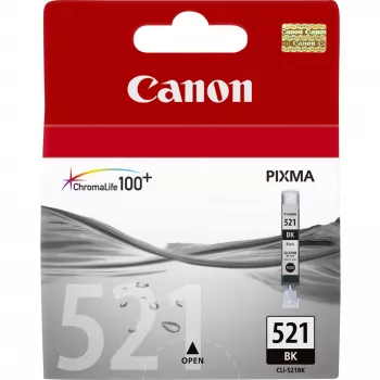 Canon CLI-521BK must tindikassett, must, pigmendipõhine tint, 1 tk
