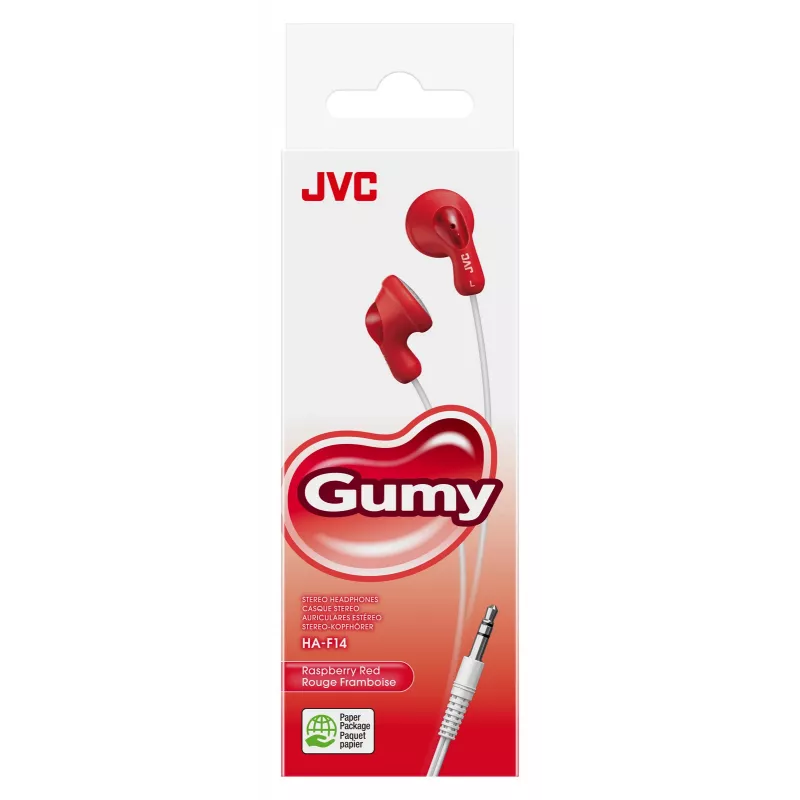 JVC F14 Gumy kõrvasisesed juhtmega kõrvaklapid, punased