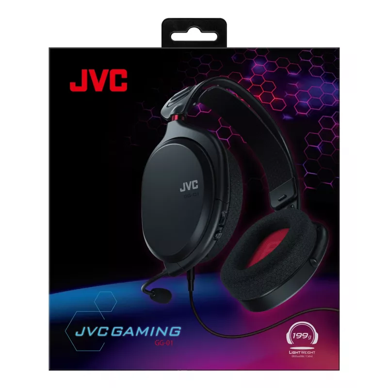 JVC GG-01 Peakomplekt Juhtmega Peapael Mängimine Must