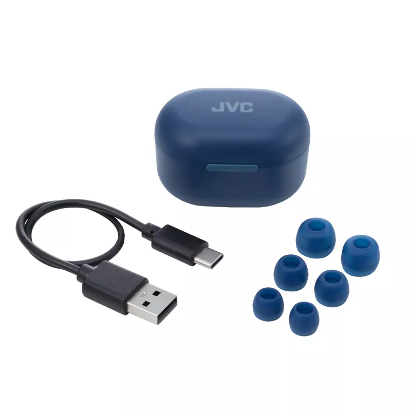 JVC aktiivne mürasummutus TWS sinine, tõeline juhtmevaba stereo (TWS), 20–20000 Hz, kõned/muusika, 8,4 g, peakomplekt, sinine