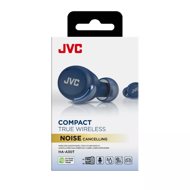 JVC aktiivne mürasummutus TWS sinine, tõeline juhtmevaba stereo (TWS), 20–20000 Hz, kõned/muusika, 8,4 g, peakomplekt, sinine