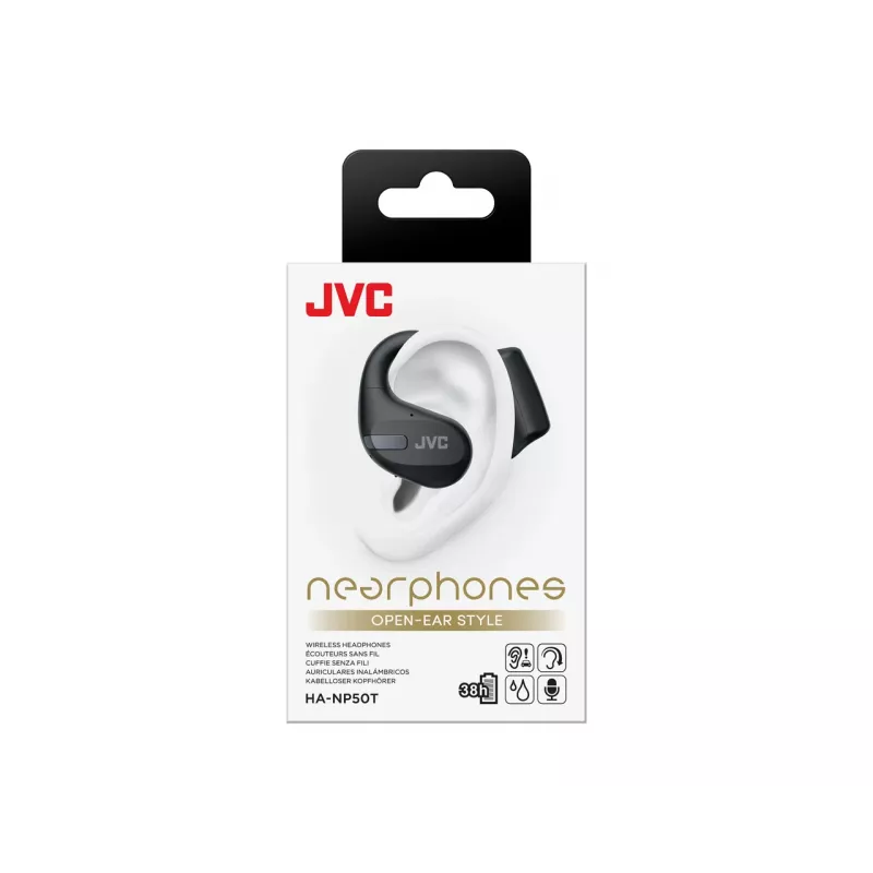 JVC HA-NP50T-B-U Nearphone TWS Must, True Wireless Stereo (TWS), 20 - 20000 Hz, Kõned/Muusika, 16 g, Peakomplekt, Must