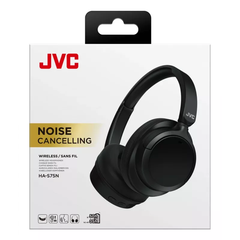 JVC Over Ear müravähendusega peakomplekt juhtmevaba peavõruga kõned/muusika USB USB-C Bluetooth must