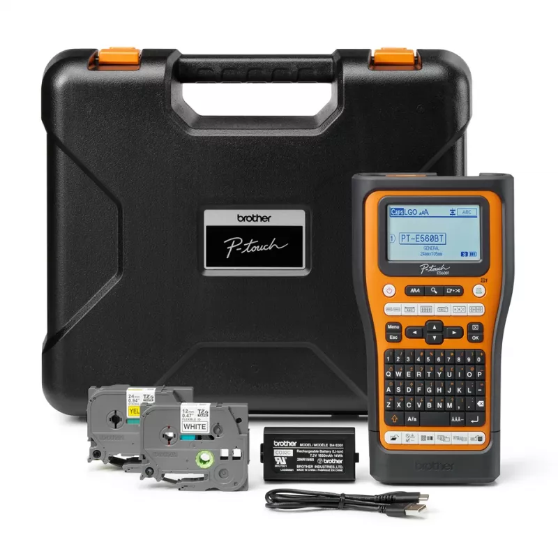 Brother PT-E560BTVP sildiprinter Termosiirde 180 x 180 DPI 20 mm/s Juhtmega ja juhtmevaba HSE/TZe Bluetooth QWERTY