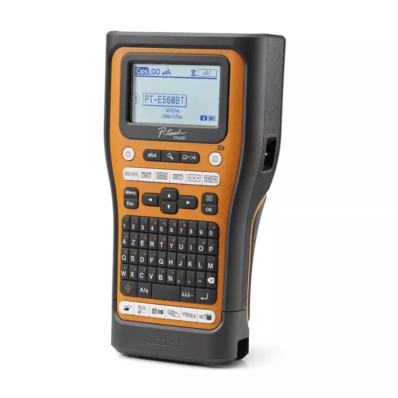 Brother PT-E560BTVP sildiprinter Termosiirde 180 x 180 DPI 20 mm/s Juhtmega ja juhtmevaba HSE/TZe Bluetooth QWERTY