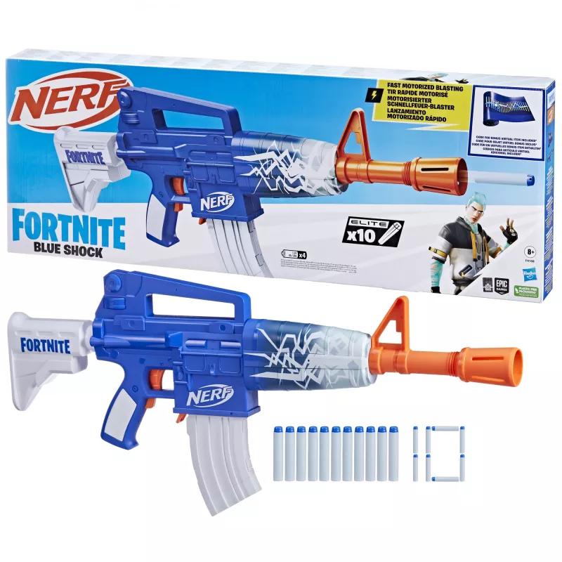 Nerf Fortnite Blue Shock, mängupüss, 8 a, 99 a, Fortnite, 785 g