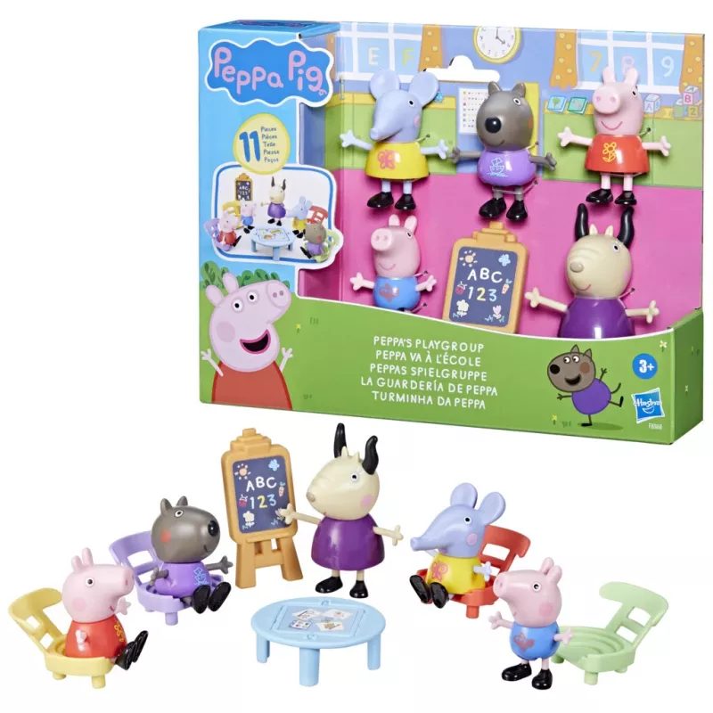 Hasbro Peppa Pig mängurühma mängukomplekt 5 figuuri ja 6 aksessuaariga, eelkooliealistele mänguasjad alates 3-aastastele tüdrukutele ja poistele