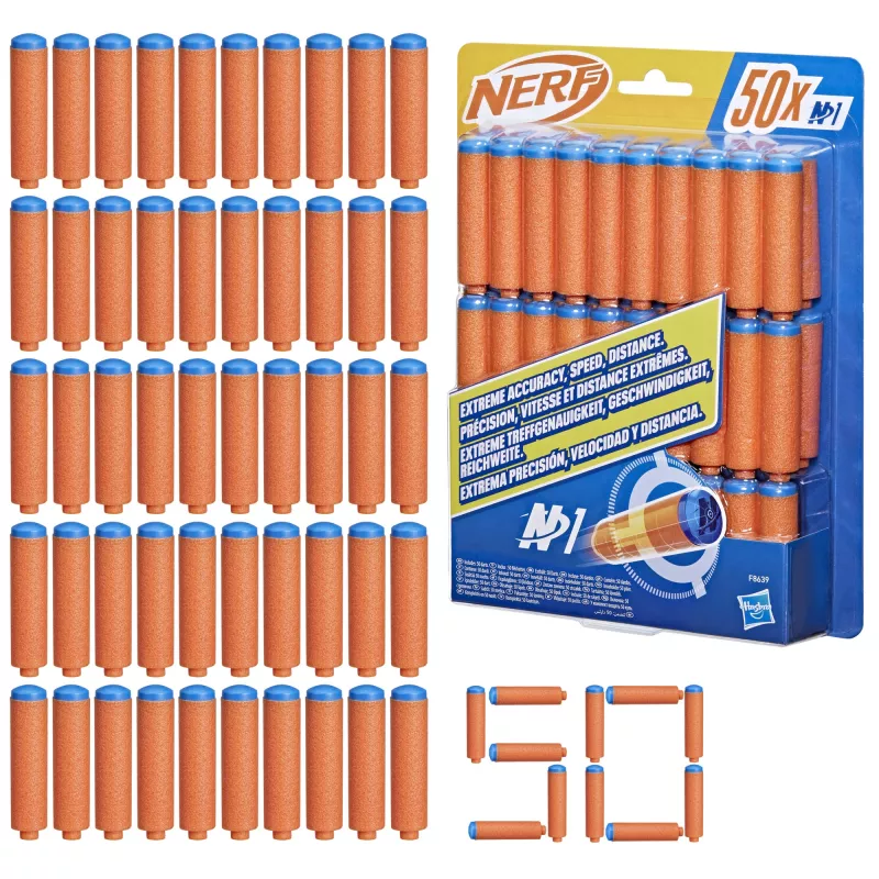 Nerf N Series N1-Darts 50x, täitepakk, 8 a, 50 tk, sinine, oranž