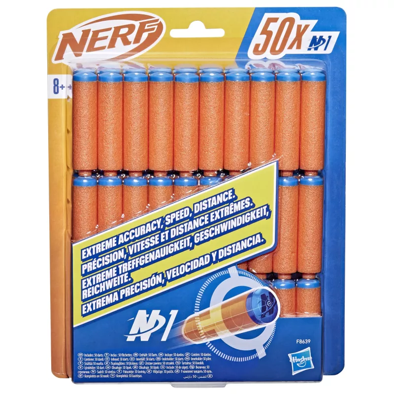 Nerf N Series N1-Darts 50x, täitepakk, 8 a, 50 tk, sinine, oranž