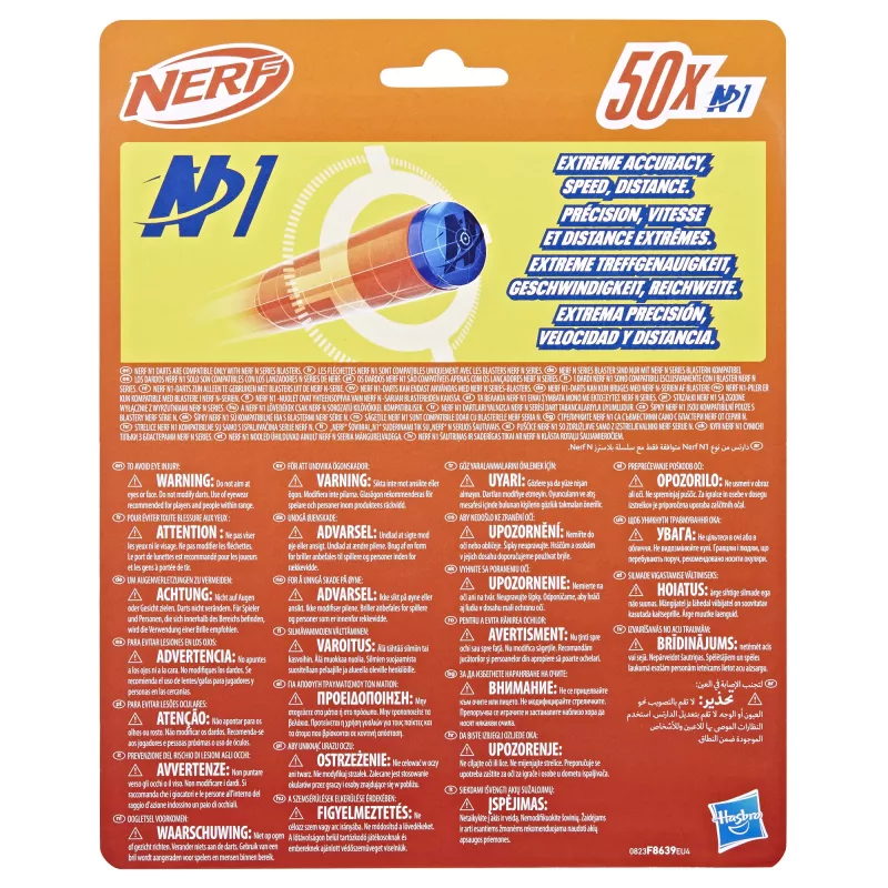 Nerf N Series N1-Darts 50x, täitepakk, 8 a, 50 tk, sinine, oranž
