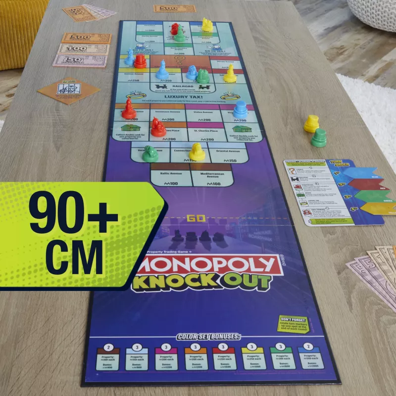 Monopoly Knockout perepidude mäng, kiirelt mängitavad lauamängud alates 8. eluaastast, 2–8 mängijale, 20 min