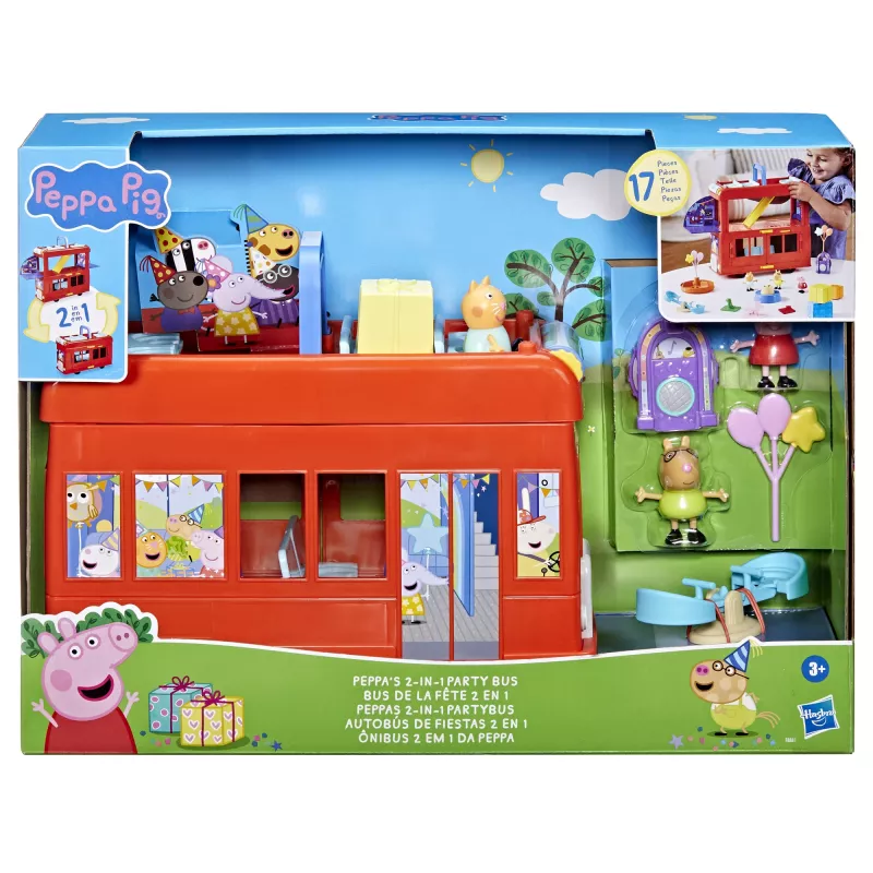 Peppa Pig 2-in-1 Party Bus, Action/Seiklus, 3 a, Mitmevärviline, Plastik