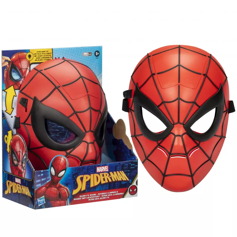 Marvel Spider-Man Glow FX Mask, täiskasvanud ja laps, näomask, 5 a, film, 1 tk