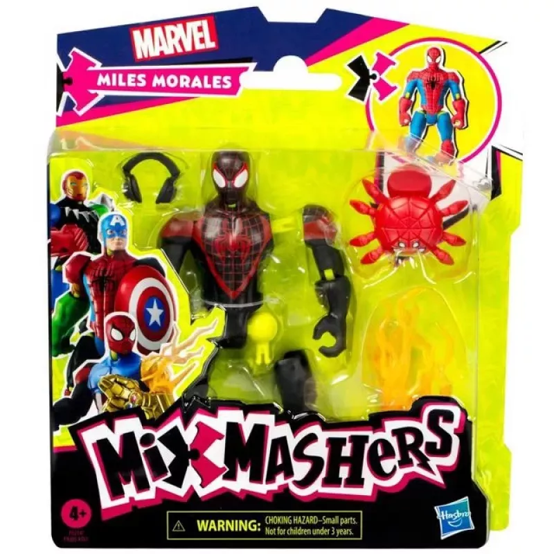 Marvel MixMashers Miles Morales Spider-Man Mix-And-Match, 4 a, mitmevärviline