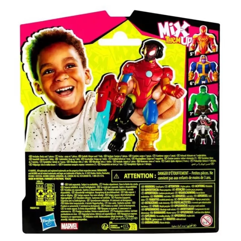 Marvel MixMashers Miles Morales Spider-Man Mix-And-Match, 4 a, mitmevärviline