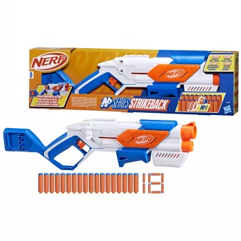 Mängupüss Nerf N Series Strikeback sinine oranž valge 8+