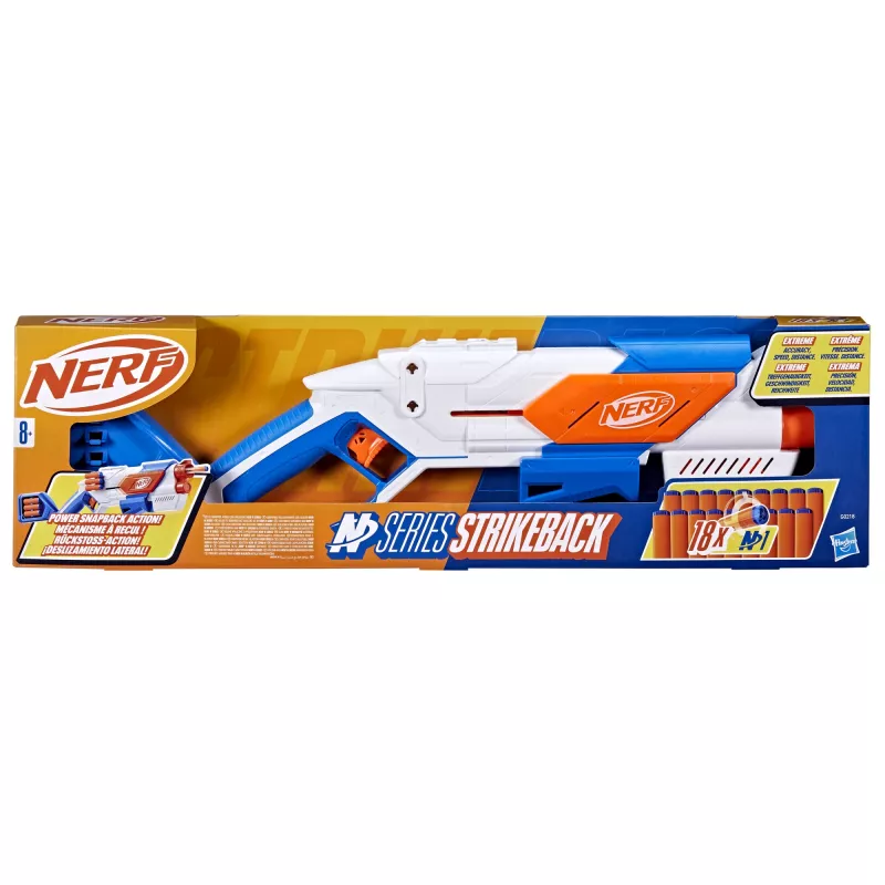 Mängupüss Nerf N Series Strikeback sinine oranž valge 8+