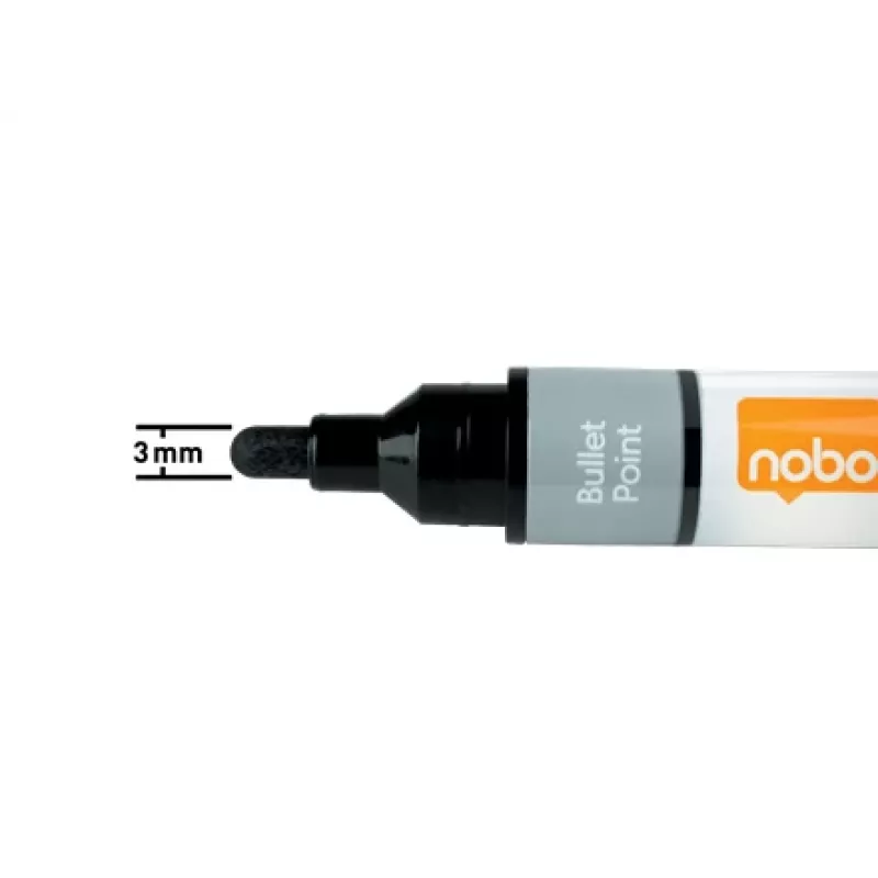 Nobo vedeltindi tahvlimarkerid kuulotsaga 10 tk pakend, 10 tk, Mitmevärviline, Harjaots, Segavärvid, 3 mm, 38 mm
