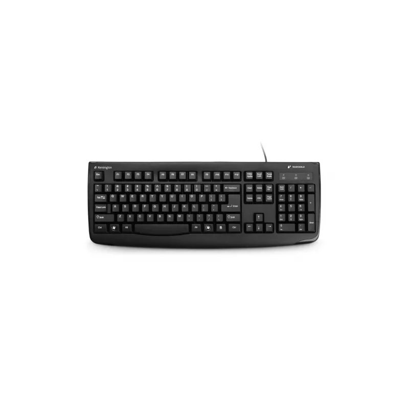 Kensington K:Keybrd Washable ProFitUSB ES, täissuuruses (100%), juhtmega, USB, QWERTY, must