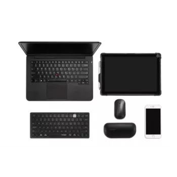 Kensington Dual Wireless Compact klaviatuur - PN, Mini, Wireless, Bluetooth, QWERTY, Must