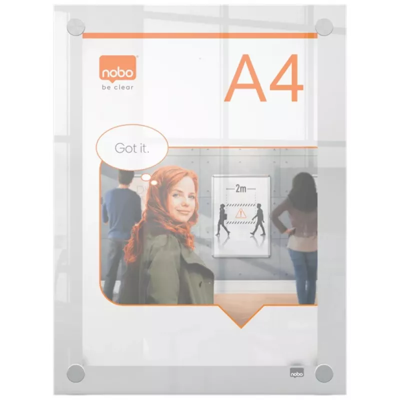 Nobo Premium Plus A4 läbipaistev akrüülist seinakinnitusega postriraam