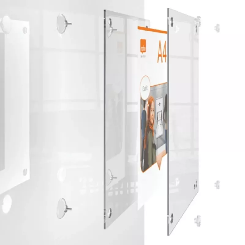 Nobo Premium Plus A4 läbipaistev akrüülist seinale kinnitatav ümberpaigutatav plakatiraam