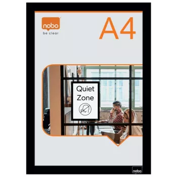 Nobo isekleepuv magnetposteriraam A4, Must, A4, Oranž, Vertikaalne/horisontaalne, 235 mm, 5 mm, 325 mm