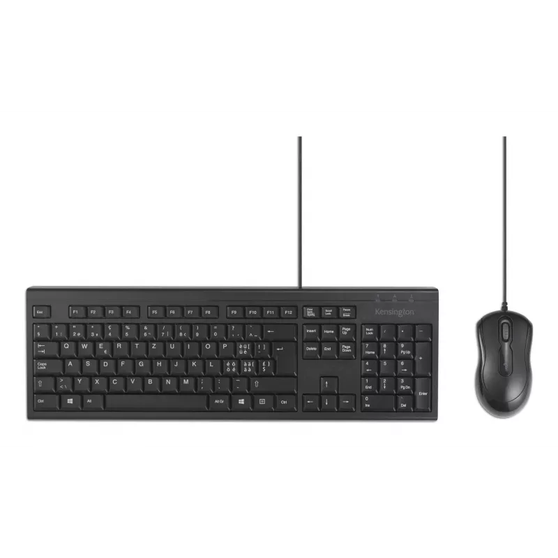 Kensington K75452CH, juhtmega, USB, membraan, QWERTZ, must, hiir kaasas
