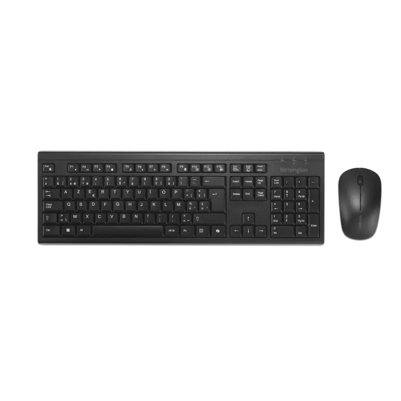 Kensington K75560BE, juhtmevaba, RF-juhtmevaba + Bluetooth, membraan, AZERTY, must, hiir kaasas