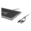 Kensington KB515 EQ USB-C/USB-A juhtmega klaviatuur, täissuuruses (100%), juhtmega, USB, käärikklahviga lüliti, QWERTY, hall