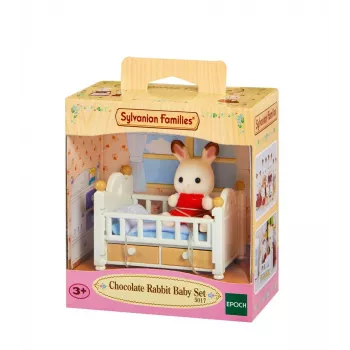 Sylvanian Families šokolaadijänese beebikomplekt (beebivoodi), 3 a, Mitmevärviline, polüstüreen, plastik