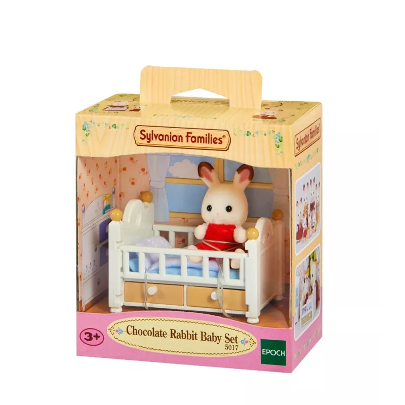 Sylvanian Families šokolaadijänese beebikomplekt (beebivoodi), 3 a, Mitmevärviline, polüstüreen, plastik