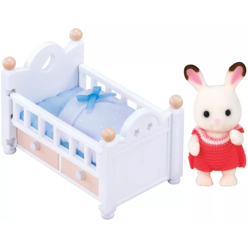 Sylvanian Families šokolaadijänese beebikomplekt (beebivoodi), 3 a, Mitmevärviline, polüstüreen, plastik
