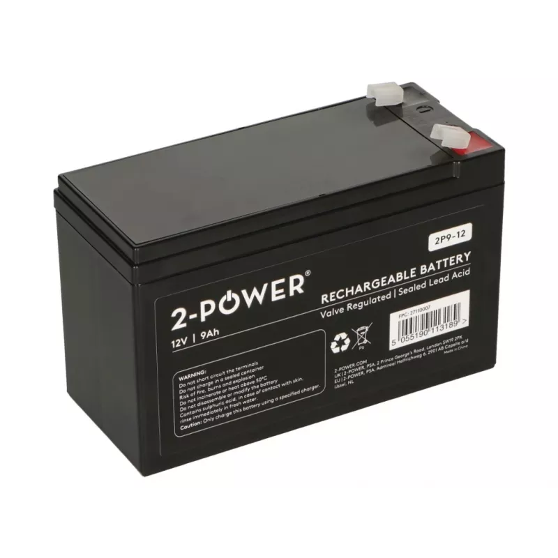 2-Power 2P9-12 UPS aku Suletud pliiaku (VRLA) 12 V 9 Ah