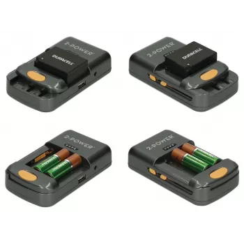 2-Power universaalne kaamera akulaadija - jaemüük, liitiumioon (Li-Ion), nikkel-metallhüdriid (NiMH), AA, AAA