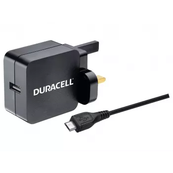 Duracell 2.4A seinalaadija ja 1M Micro USB kaabel, sisetingimustes, vahelduvvool, 2,4 A, must