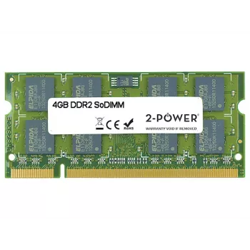 2-Power 4 GB DDR2 800 MHz SoDIMM mälu, 4 GB, 1 x 4 GB, DDR2, 800 MHz, 200 kontakti, SO-DIMM, roheline